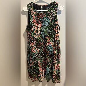 Tommy Hilfiger Black Floral Trapeze Dress
